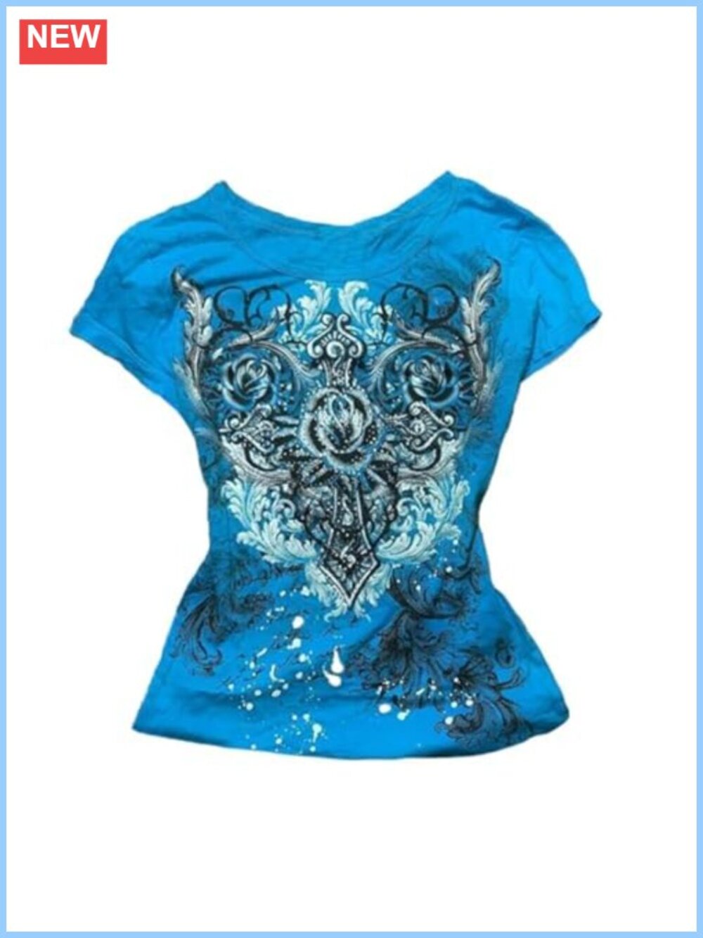 Grunge Graphic Cropped Tee Y2K Emo Goth Short Sleeve V-Neck Polyester